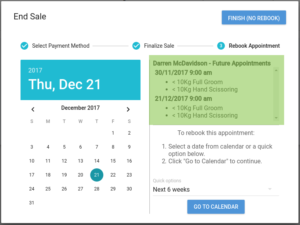 Rebook with future appointments