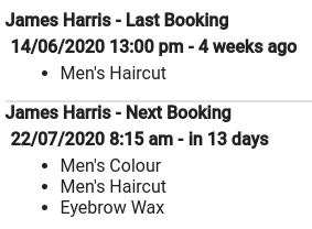 Past future bookings