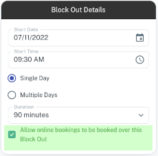 Onlinebookingblockout