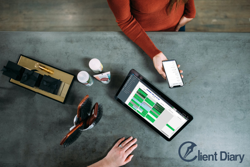 Client Diary reception and appointments view