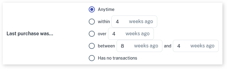 Marketting between two dates